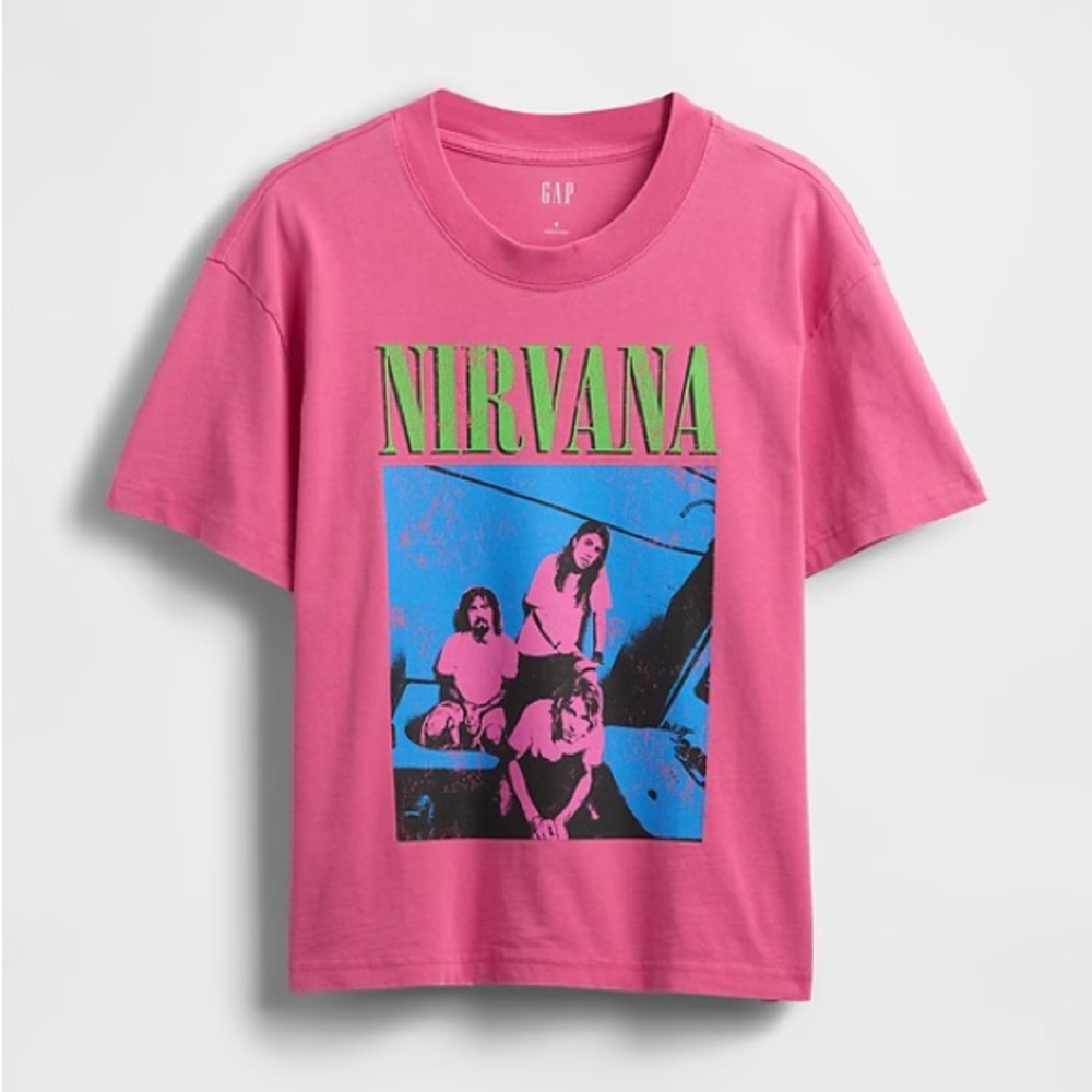 GAP Pink Nirvana Band Tee (Relaxed Fit)